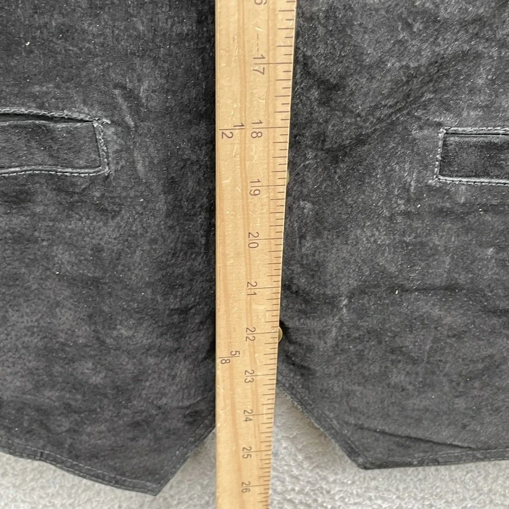 Basic Editions Suede Leather Vest Men's Large Moto Western 90's Cowboy Ren Faire